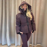 Women's Winter Fur-Trim Hooded Jumpsuit
