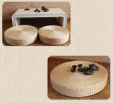 Handwoven Natural Straw Round Tatami Floor Cushion