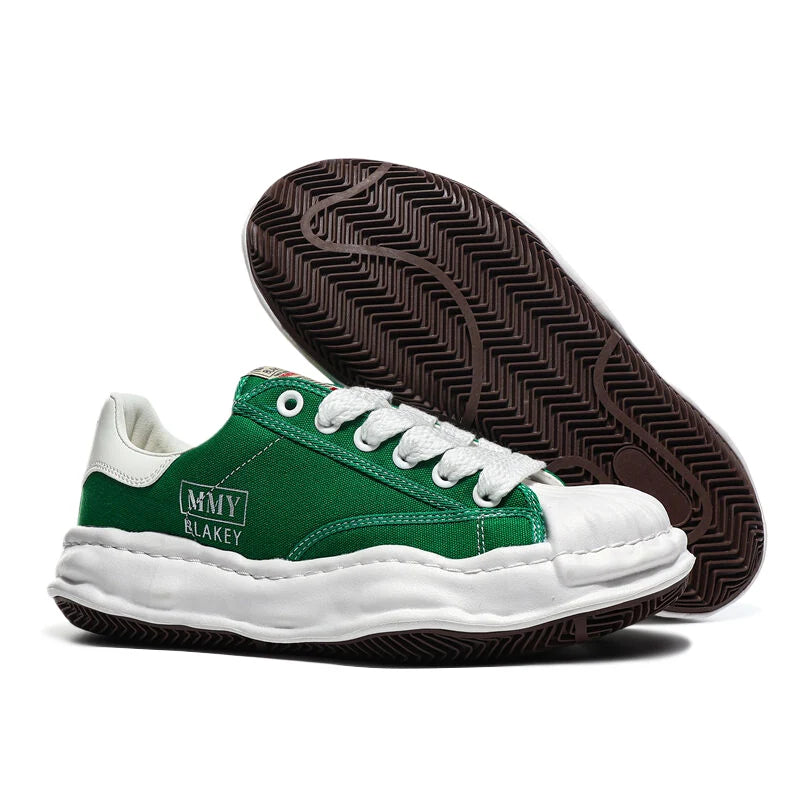 Unisex Thick Sole Board Sneakers — Breathable Lace-Up Casual Walking Shoes