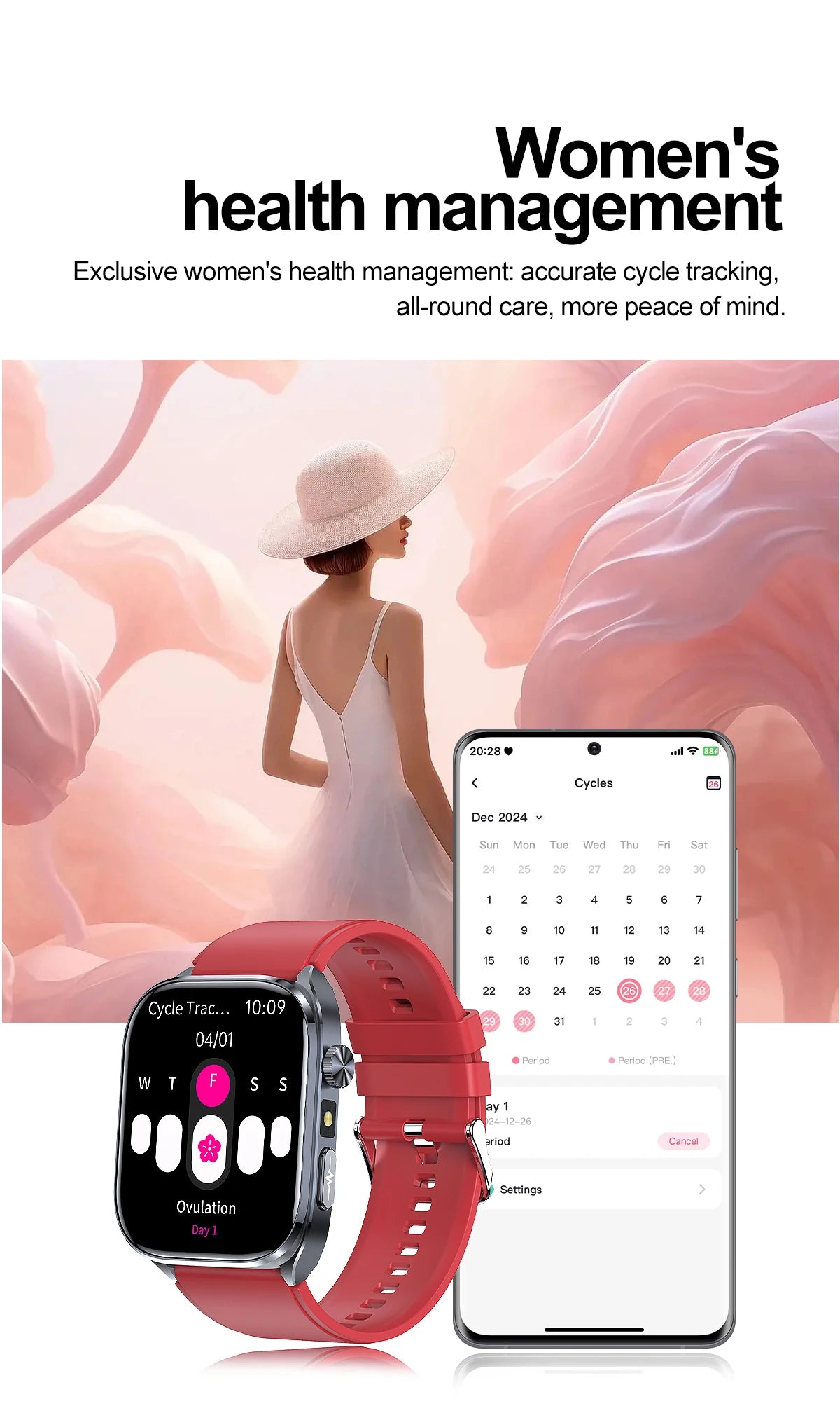 ECG+PPG Health Smartwatch – AI Body Analysis & BT Calling