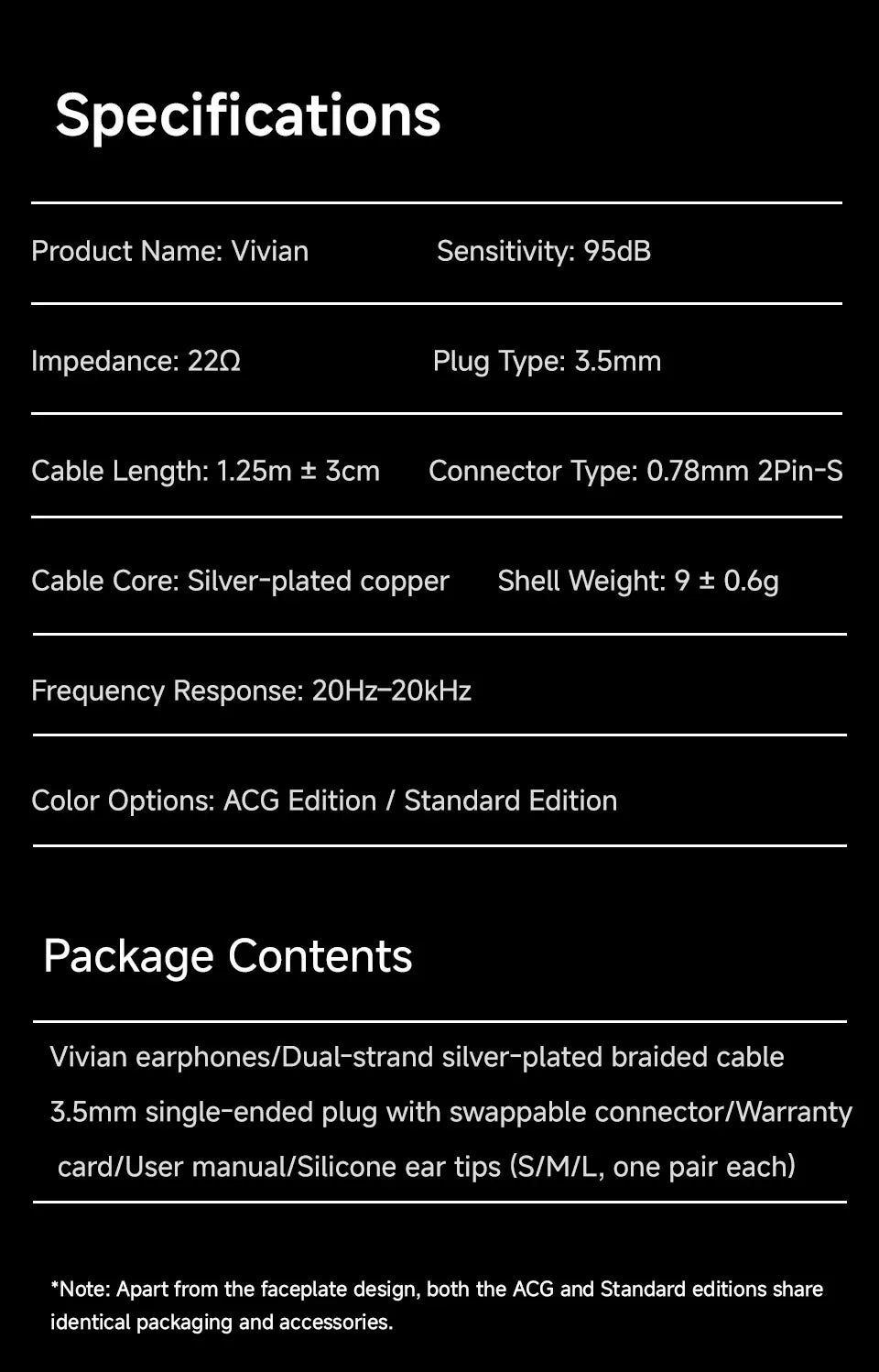 CVJ Vivian In-Ear Earphones 10mm Dynamic Driver HiFi IEM with Mic Cable for Music And Gaming