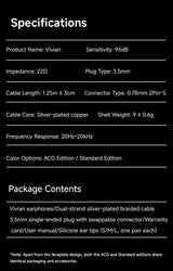 CVJ Vivian In-Ear Earphones 10mm Dynamic Driver HiFi IEM with Mic Cable for Music And Gaming
