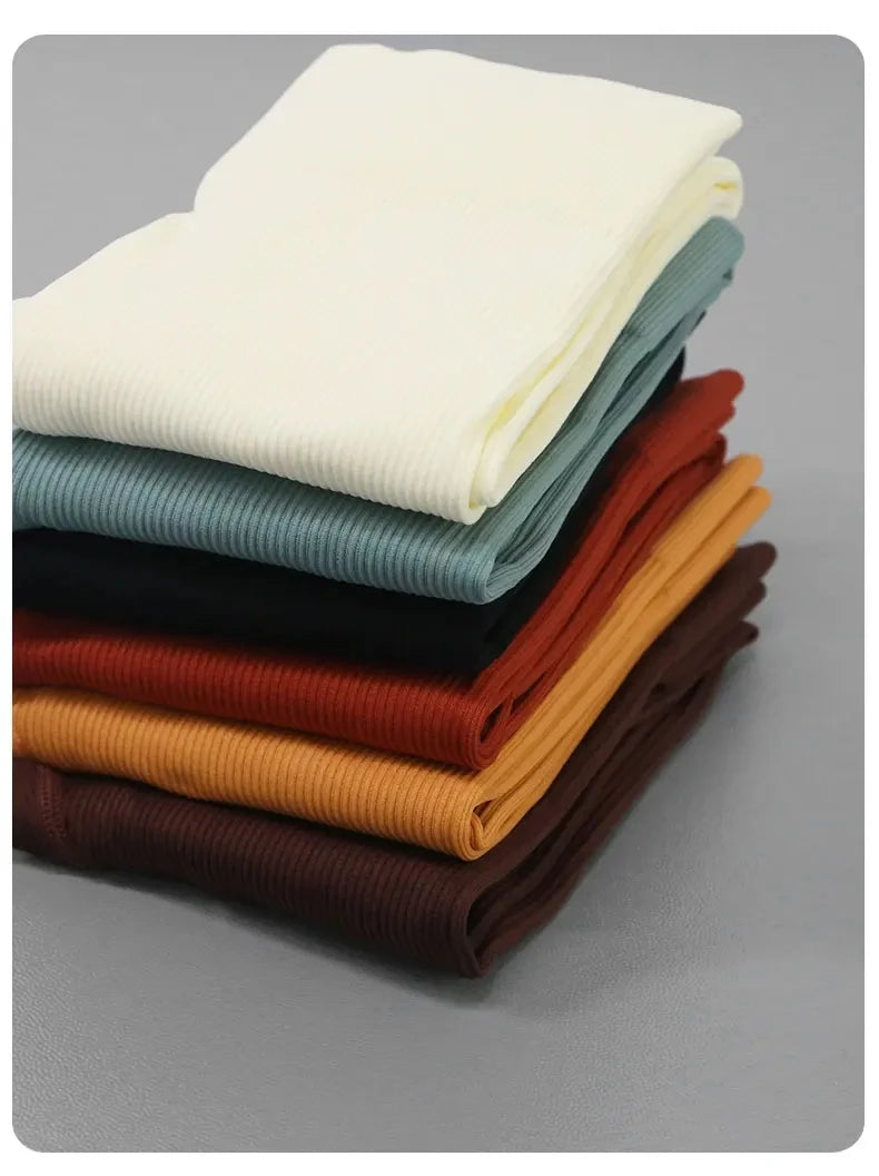 Seamless Ribbed High-Waisted Yoga Pants