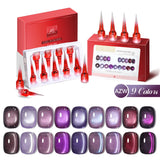 AS 9 Colors Magnetic Cat Eye Gel Nail Polish Set Jelly Pink UV LED Soak Off Gel Varnish Crystal Red Cat Gel Lacquer With Display