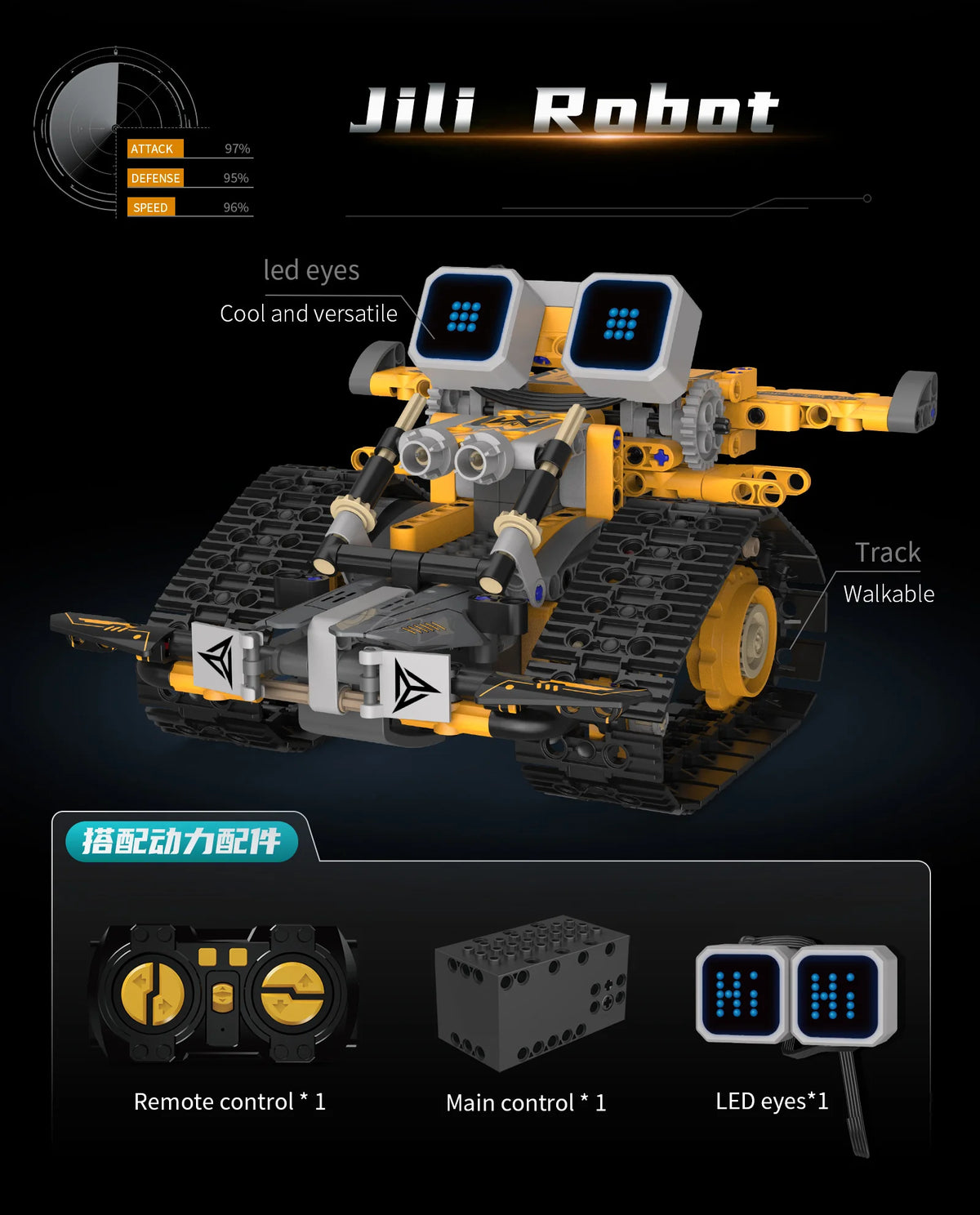 Digital display 5-in-1 transformable robot model assembly, remote control robot building blocks toy, children's toy gift
