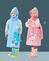 Kids Waterproof Cartoon Raincoat | Dinosaur & Unicorn
