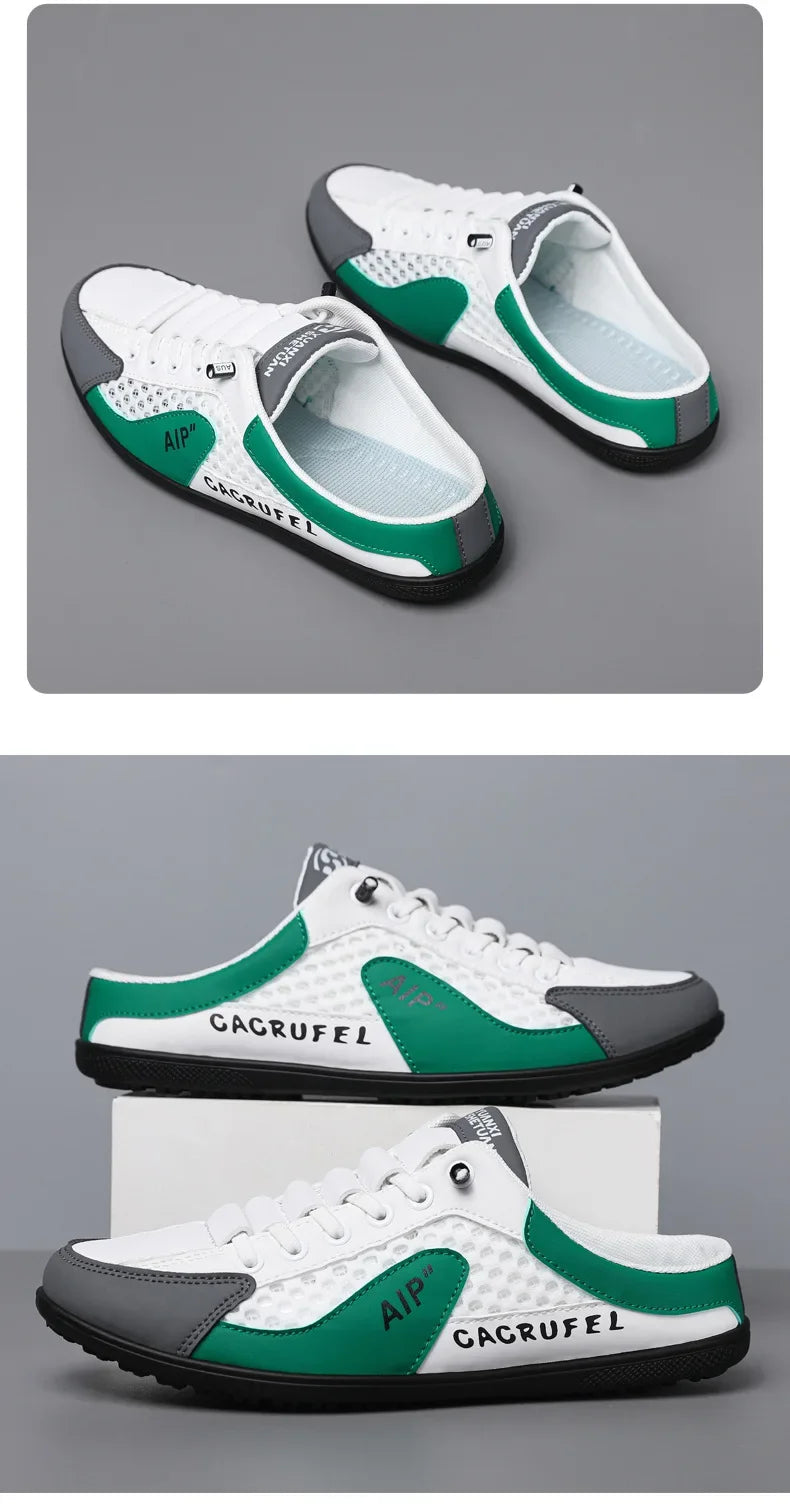 Men's Fashion Soft-Sun Half Slippers Summer Men Trendy Bottom Casual Shoes Soft Sole Support Shoes Sneakers Men's Shoes
