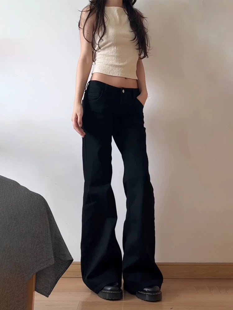 Women's Low-Rise Wide Leg Flared Jeans | Retro Denim