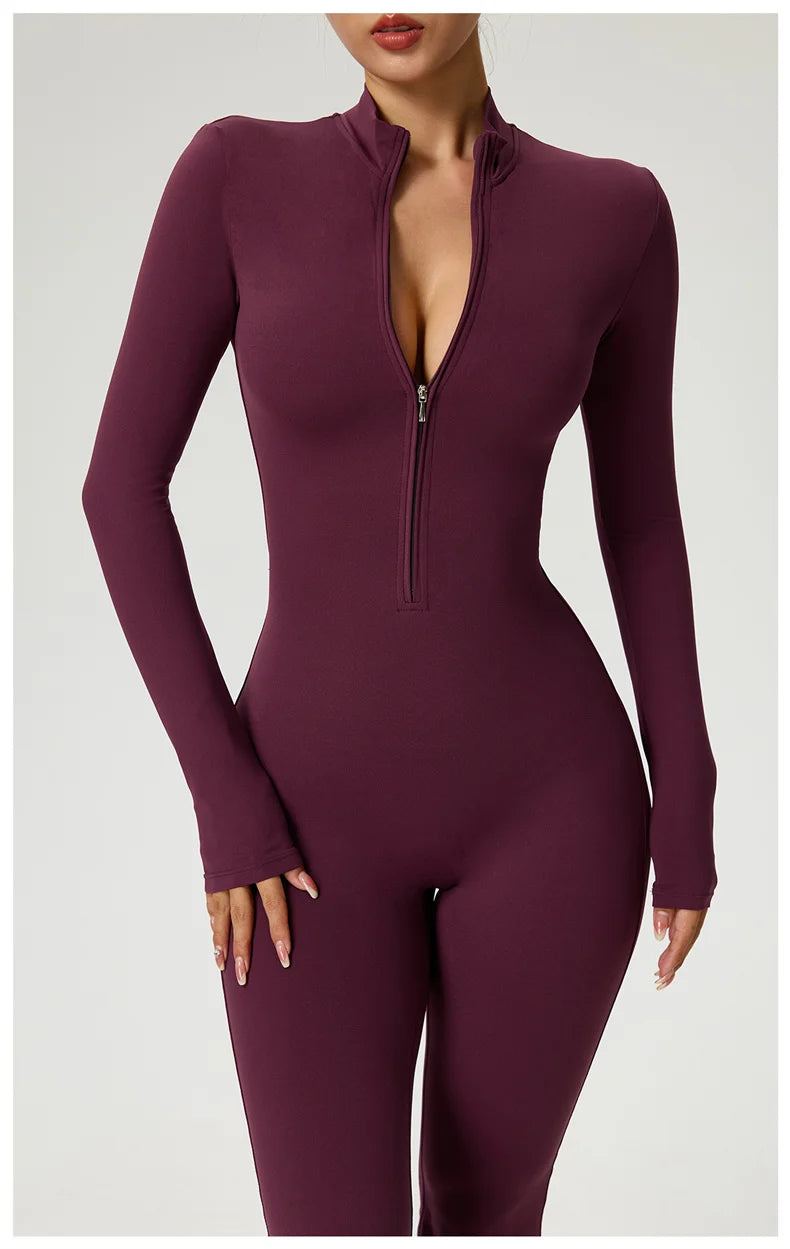 High-Performance Long Sleeve Yoga Jumpsuit