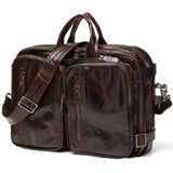 Vintage Leather + Canvas men briefcase Business bag Portfolio men office bag male canvas briefcase attache case document tote