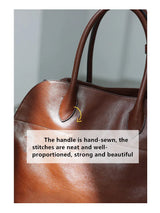 Women's Vegetable-Tanned Cowhide Leather Tote Bag