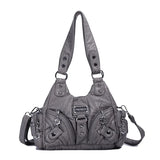 Angelkiss Women Handbags Rose Soft Tote Bag Small Top-handle Purse Fashion Satchel Multi-Pockets Shoulder Bag Hobos Phone Pack