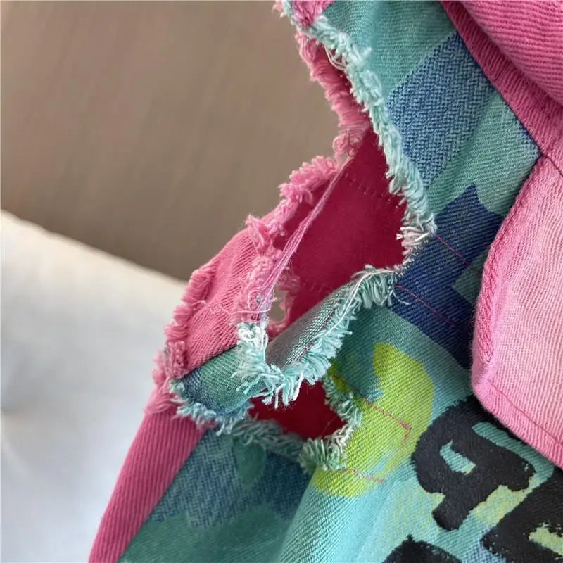 Women's Patchwork Denim Harem Pants | Streetwear