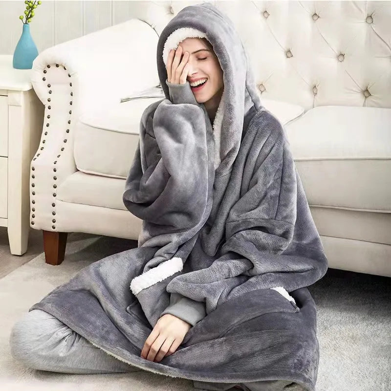 Oversized Hooded Blanket Robe