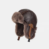 Faux fur Bomber hat men's ski cap winter hat women thickened warm ear protection hats retro pilot hats classic riding hat털모자