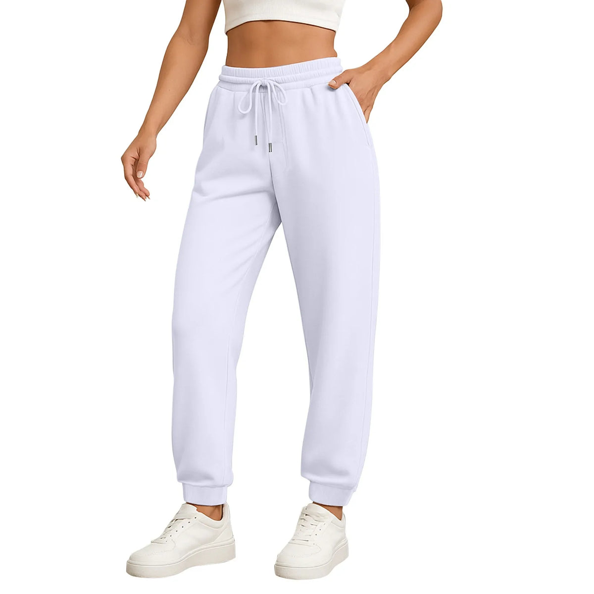 Women's High-Waist Drawstring Straight-Leg Pants