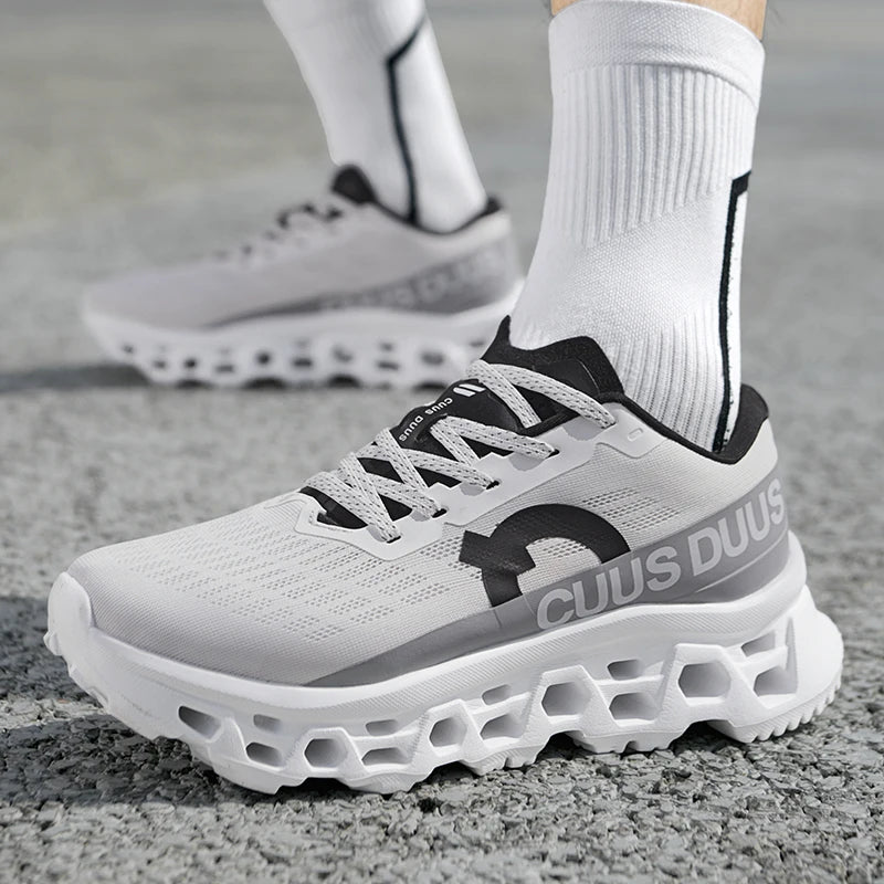 Casual Sneakers Men's Cushion Running Trainers Shock Absorbing Supercritical EVA Sneakers Breathable Fitness Athletic Shoes