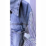 Two-Tone Splicing Denim Jacket