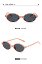 Fashion Oval Retro Sunglasses for Women – Simple Small Frame UV400 Protective Eyewear, Literary Style Luxury Design for Commuting & Travel