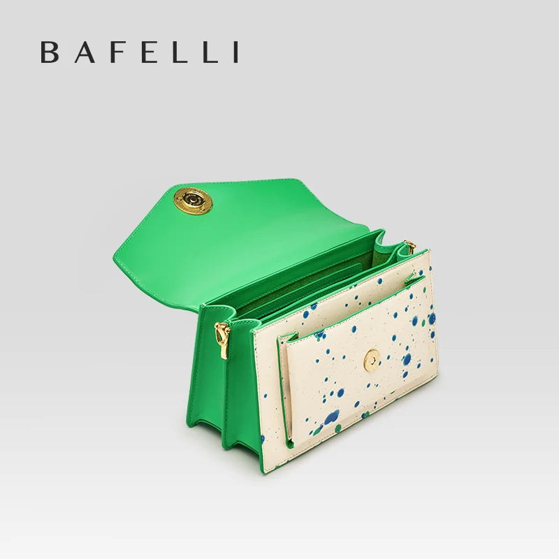 Bafelli Genuine Leather Flap Crossbody Bag – 2026 Collection
