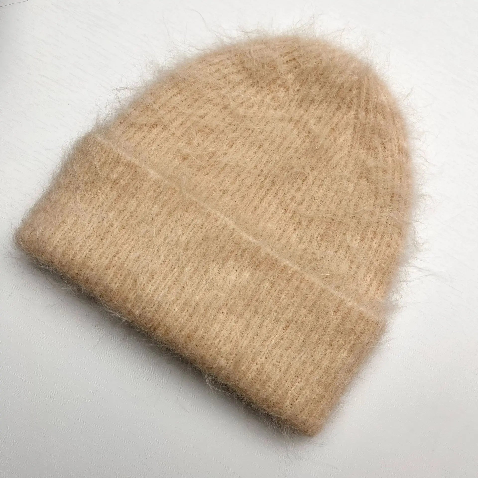 Fluffy Alpaca Wool Beanie | Women's Cozy Knit Winter Hat