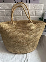 Fashionable Natural Rafia Grass Hand-woven Bag, Large Capacity, Lightweight, Versatile, Suitable for Daily Use, Women's Handbag