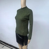 Women's Mock Neck Slim Fit Knit Sweater