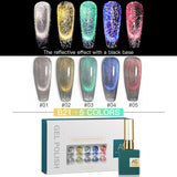 AS 15ml Glitter Cat Magnetic Nail Gel Polish Set 5 Colors Holographic Semi Permanent UV Gel Soak Off Sparkling Nail Art Varnish