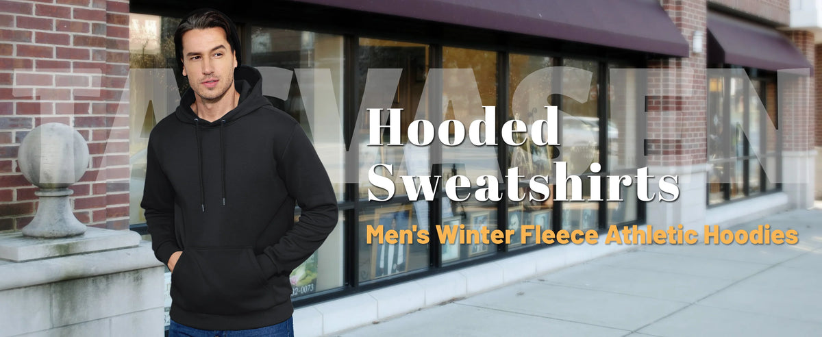 TACVASEN Autumn Winter Fleece Hoodies Mens Thermal Warm Hooded Sweatshirts Pockets Casual Hoodies Pullover Tops Male