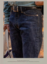 Red Tornado NOIR 21oz Selvedge Denim Straight Cut Jeans Indigo Rugged Style Men Pants