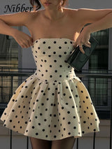 Y2K Polka Dot Mini Dress – Backless Bow Detail Streetwear