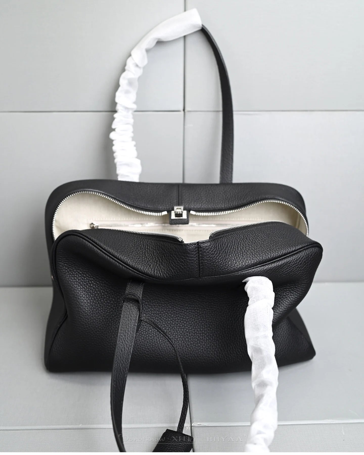 Genuine Leather Bowling Bag for Women, Top Layer Cowhide Handbag, Large Capacity Top Handle Bag, Small & Large Size