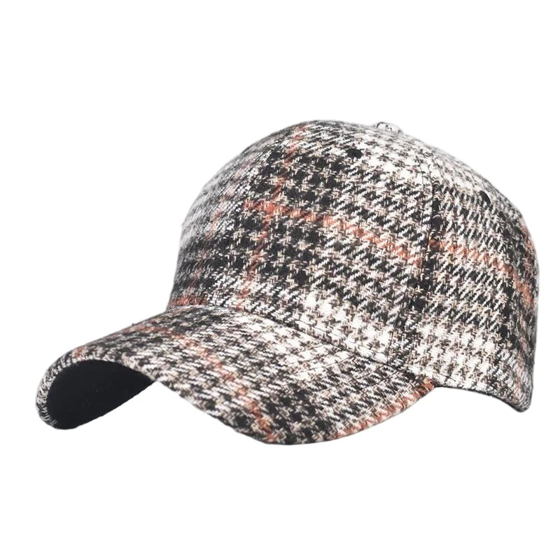 Unisex Checkered Baseball Cap with Adjustable Strap