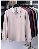 Premium Cotton Embroidered Long Sleeve Polo Shirt
