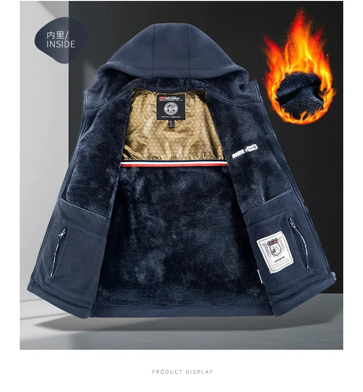 Men's Hooded Fleece Jacket – Warm Outdoor Layer