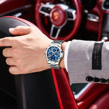 POEDAGAR 834 Men's Luxury Chronograph Watch | Stainless Steel