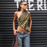 Y2K Asymmetrical Single-Shoulder Crop Top