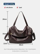 Zency Large Capacity Shoulder Bag Purse Genuine Leather Women's Work Tote Bag Handbag Shopper Bag Pocket For A4 ipad Crossbody