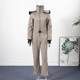 Windproof Faux Fur Ski Jumpsuit