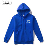 Top Quality Custom Cotton Zipper Hoodie Print Photo Text Brand Logo Men Womens Thick Fleece Autumn Winter Warm Sweatshirt 350gsm