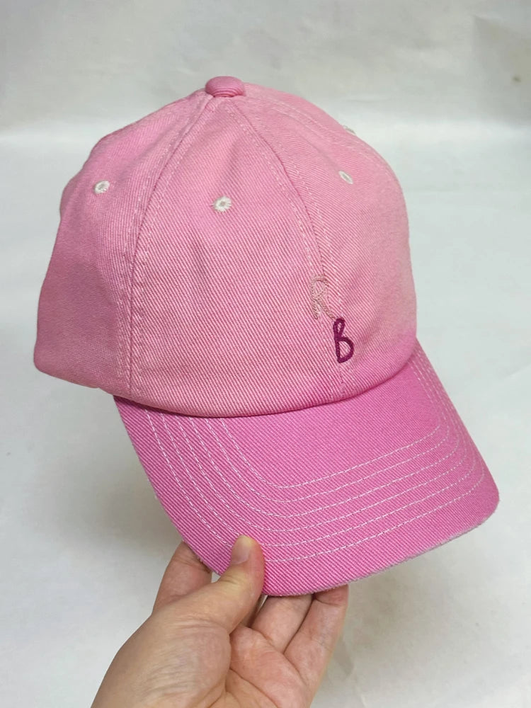 Monogram Cotton Baseball Cap – Hand-Embroidered Dad Hat
