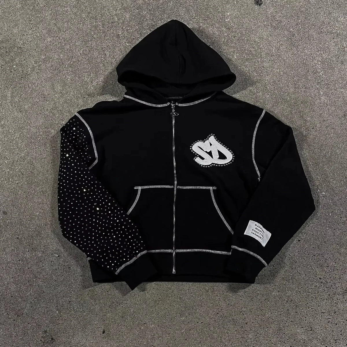 Women’s Y2K Geometric Zip-Up Hoodie