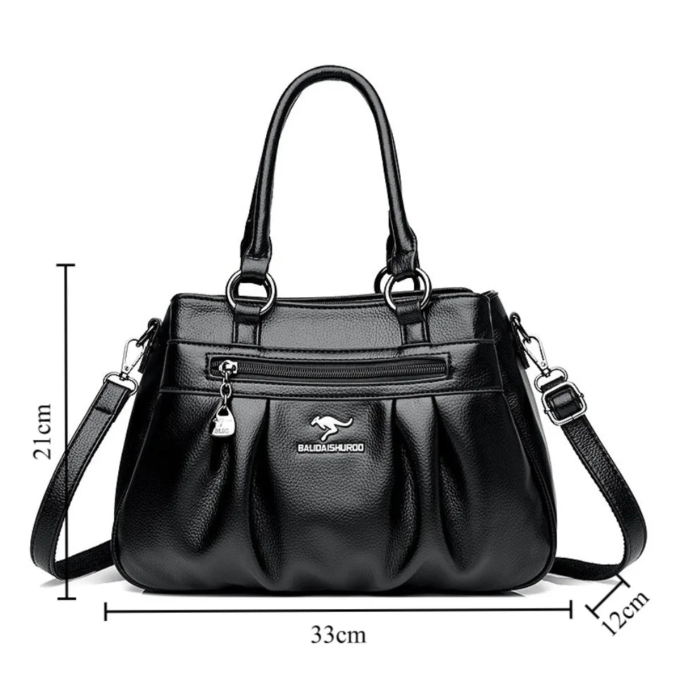 Three Layers Luxury Casual Tote Women Bag Top Quality Pu Leather Ladies Hand Bags for Women Big Shoulder Crossbody Bags Sac New
