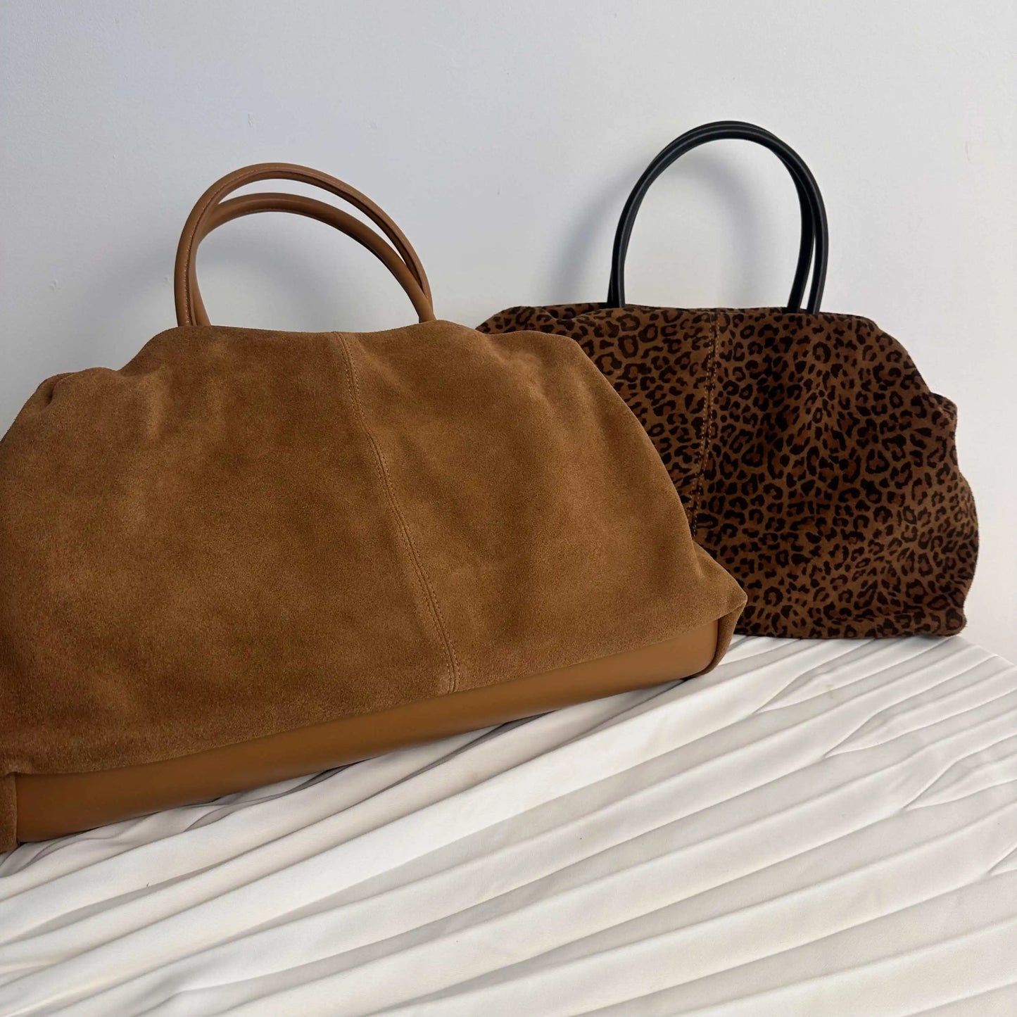 Motingsome Oversized 40cm Women Tote 100% Natural Suede Leather Lady Handbag Luxury Daily Bags Bowling Purses Matte Cowhide Bag