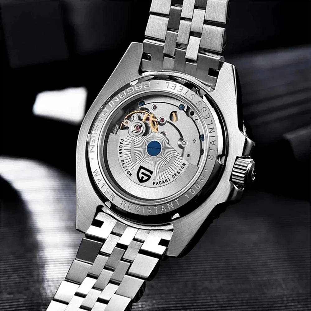 PAGANI DESIGN GMT Automatic Watch — Sapphire Crystal, 10-Bar Waterproof, 40mm
