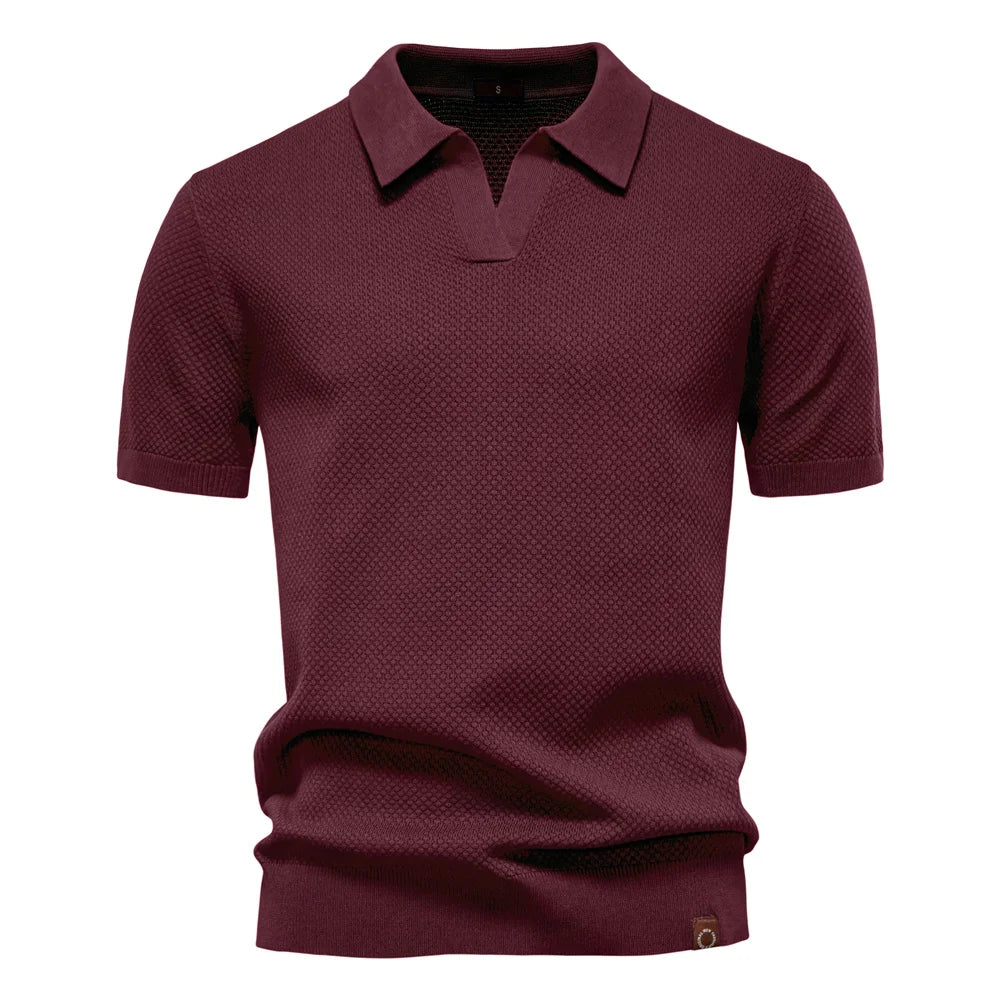 Men's Premium Solid Polo Shirt | Breathable Knit Casual Top