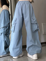 Women's High-Waisted Drawstring Straight-Leg Pants