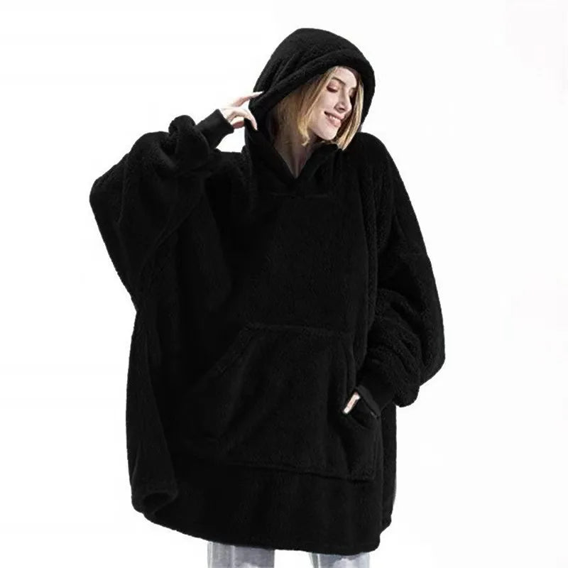 Oversized Fleece Hooded Blanket Sweatshirt
