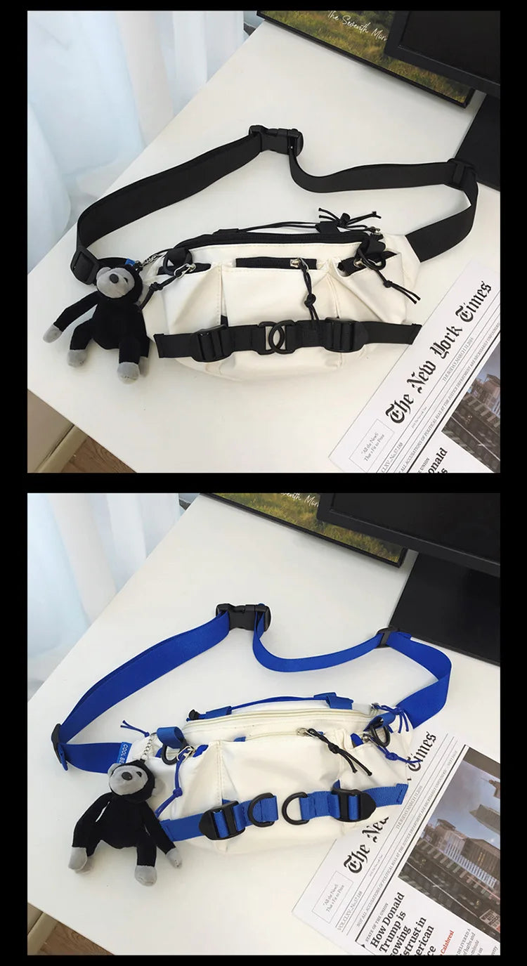 2024 Techwear Style Punk Hip Hop Single Shoulder Crossbody Bag Men Women Street Vintage Chest Bag Casual Sport Fanny Pack