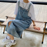 Women's Denim Spaghetti Strap Overall Dress